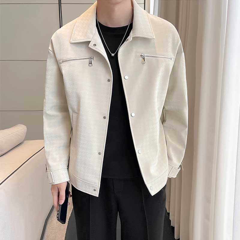 Men's Casual Business Houndstooth Zip-Up Jacket