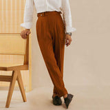 Italian Straight High Waist Casual Linen Trousers
