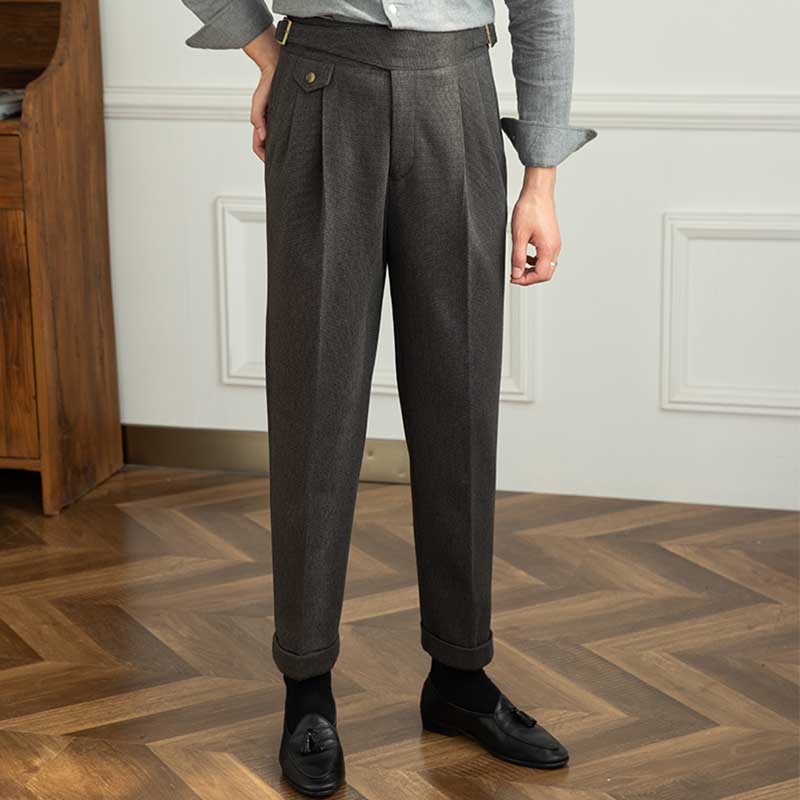 Retro Warm Casual High Waist Straight Pants