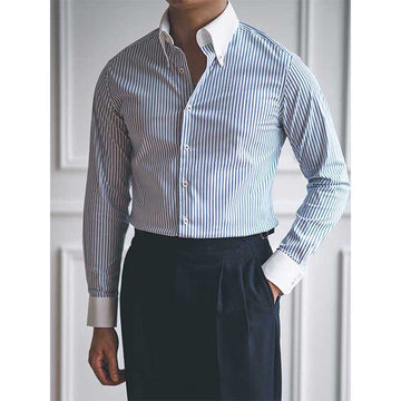 Men's Vintage Business Casual Striped Shirt