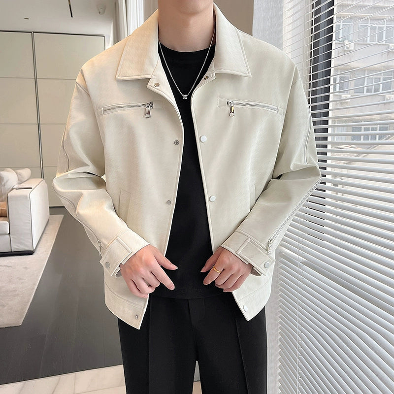 Men's Casual Business Houndstooth Zip-Up Jacket