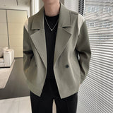 Men's Business Casual British Button Stitching Lapel Jacket