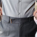 Men's Striped Dress Pants, High Waisted Slim Fit Business Trousers, Formal Pinstripe Suit Pants