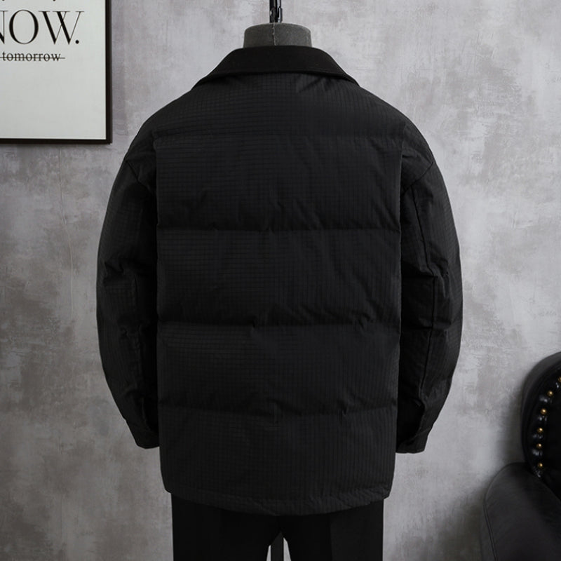Men's Casual Color Block Jacket, Lapel Long Sleeve Coat, Patchwork Lightweight Outerwear