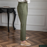Men's Business British Thin Retro High Waist Pants Casual Suit Pants