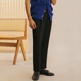 Italian Straight High Waist Casual Linen Trousers