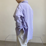 Men's Vintage Purple Back Slit Thin Shirt