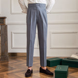 Men's Business Casual High Waisted Pants Slim Fit Dress Pants