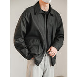 Men's Loose Lapel PU Leather Jacket