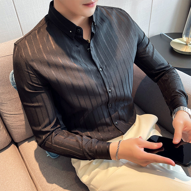 Men's Business Slim Striped Shirt