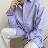 Men's Vintage Purple Back Slit Thin Shirt