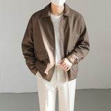 Men's Loose Lapel PU Leather Jacket
