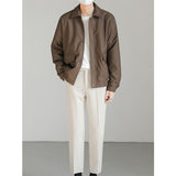 Men's Loose Lapel PU Leather Jacket