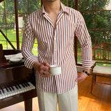 Men's Slim Fit Long Sleeve Striped Shirt