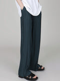 Ice Silk Loose Pleated Drape Wide-leg Pants
