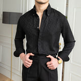 Casual Jacquard Long Sleeve Shirt