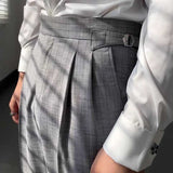 Striped High Waist Slim Fit Paris Button Trousers