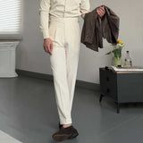 Drape High Waist Straight Vintage Trousers