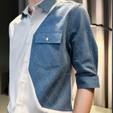 Men's Summer Casual Stitching Business Shirt
