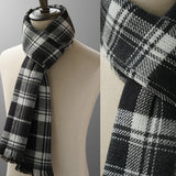Men's British Retro Plaid Thickened Scarf