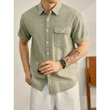 Men's Striped Short-sleeved Shirt