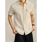 Men's Striped Short-sleeved Shirt