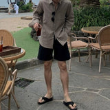Loose-Fit Long-Sleeve Linen Shirt