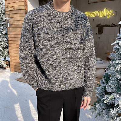 Autumn and Winter Solid Color Thickened Collarless Sweater