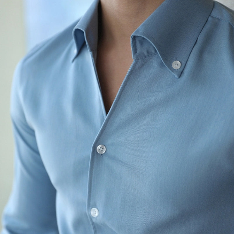 lapel dress shirt Mens Casual Double-Breasted Shirts Button up Long Sleeve Lapel Regular Fit Shirt Classic Vintage Fashion Dress Shirts at Amazon Men's Clothing store