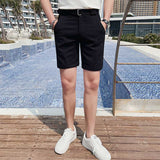 Men's Summer Plaid Shorts Fashion Slim Casual Business Suit Pants