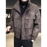 Stand-up Collar Casual Large Pocket American Retro Thick Winter Coat