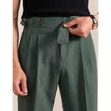 Summer Breathable Italian Double Pleated Naples Straight Trousers