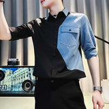Men's Summer Casual Stitching Business Shirt