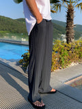Straight Loose Drape Wide-leg Ice Silk Pants