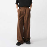 Men's Loose Retro Straight Leg Suit Trousers