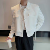 Men's Casual British Cropped Lapel Slim Jacket