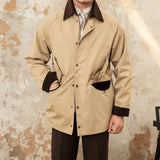 Men's Vintage Corduroy Lapel Gentleman's Trench Coat