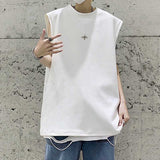 Casual Solid Color Sleeveless Tank T-Shirt