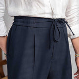 Men's Business Casual High Waisted Pants Slim Fit Trousers