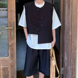 Irregular Loose Shorts Vest Suit