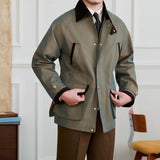 British Vintage Gradient Twill Gabardine Cotton Blend Waterproof Jacket