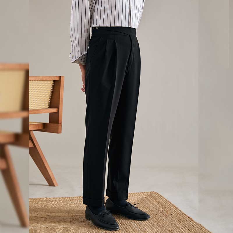 Men's Retro Business High Waist Straight Pants – chicoud