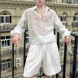 Embroidered Pullover Short-Length Long-Sleeve Shirt