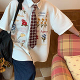 Vintage Casual Floral Short Sleeve Shirt