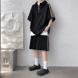 Half Zip Three Quarter Sleeve Hoodie Set