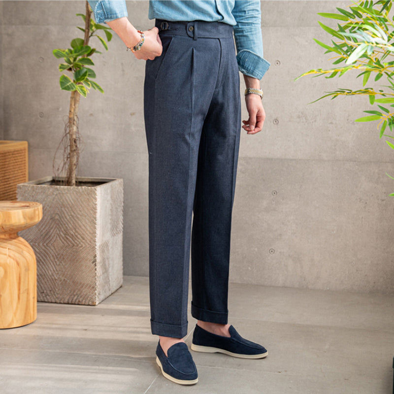 Men's Business Casual Retro High Waist Adjustable Waist Suit Pants chicoud Men's Business Casual Retro High Waist Adjustable Waist Suit Pants chicoud