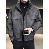 Stand-up Collar Casual Large Pocket American Retro Thick Winter Coat