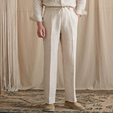 Breathable Linen High-Waisted Elastic-Waist Casual Pants