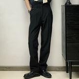 Korean Style Straight-leg Casual Trousers