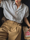 Japanese Retro Striped Loose Casual Shirt